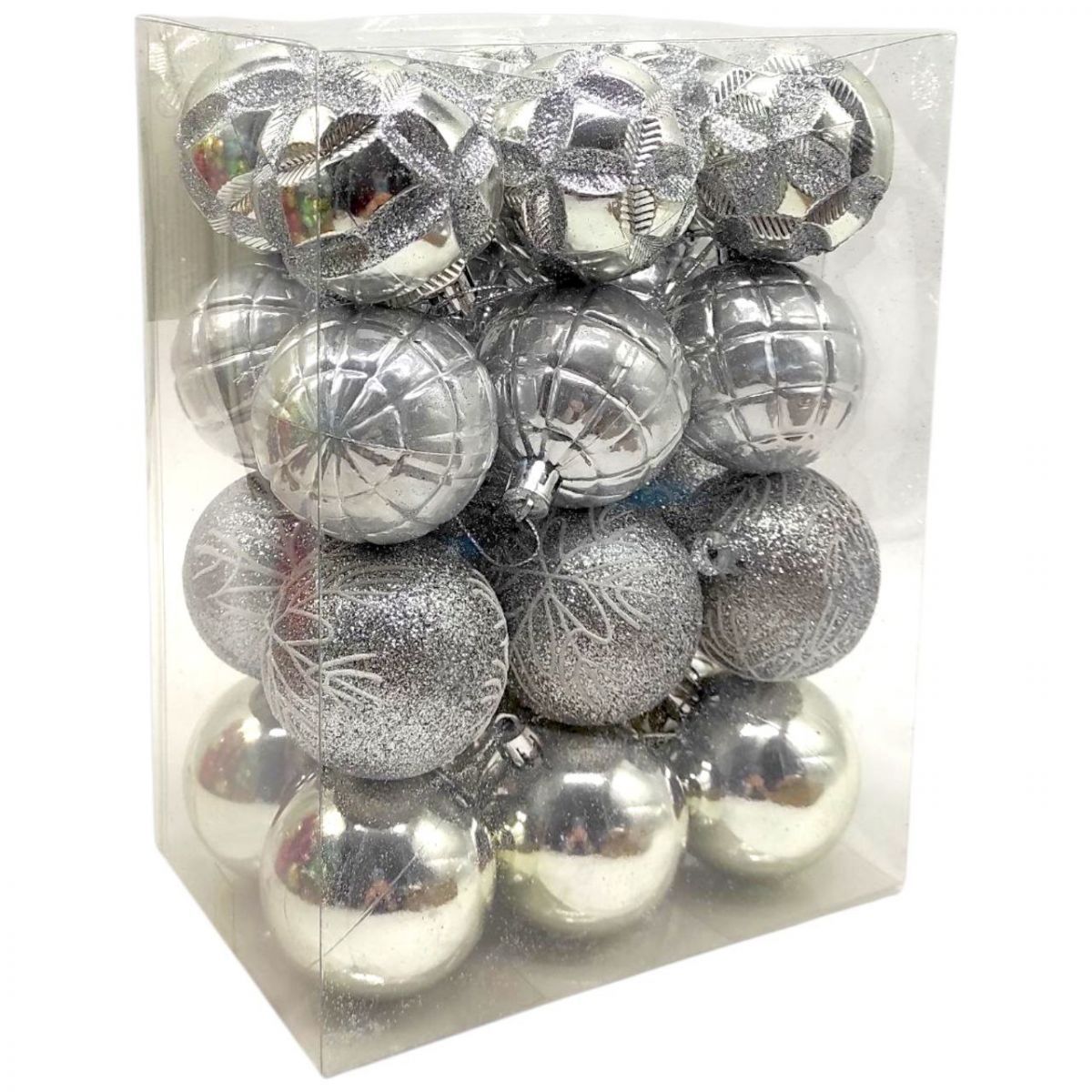 Уценка.  Новогодние украшения, 24 шт, шарики, D=5,5 см, в слюде - Повреждена упаковка  фото 1