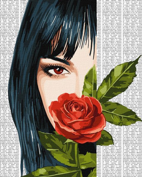 Картина за номерами - "Барвиста поезія: Червона троянда" ©art_selena_ua, 40х50см  фото 1