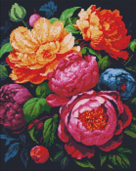 Алмазна мозаїка - "Барвистий букет" ©art_selena_ua, 40х50см  фото 1