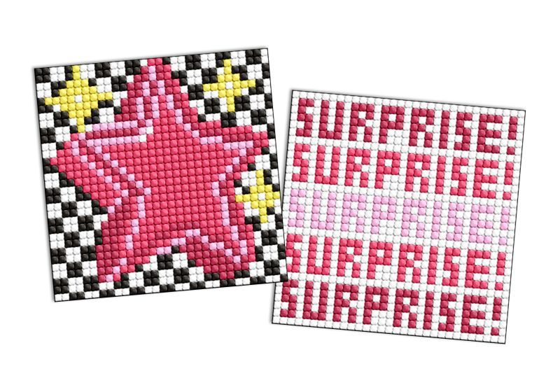 Алмазна мозаїка на стікері - "Сюрприз і зірка", набір із 2 сюжетів, 9х9см  фото 1