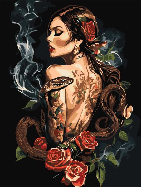 Картина за номерами - "Трояндова ворожка" ©art_selena_ua, 30х40см  фото 1