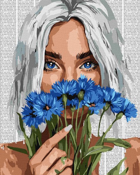 Картина за номерами - "Барвиста поезія: Волошки" ©art_selena_ua, 40х50см  фото 1