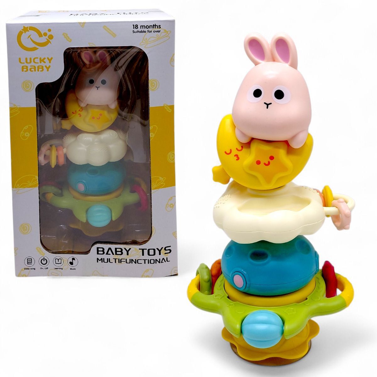 Брязкальце на присосці "Зайченя" коробка 30*14*19 см  фото 1