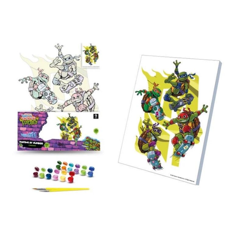 Картина по номерах 30х40 см "Черепашки Ніндзя: Кавабанга!" з деревʼяною підставкою  фото 1