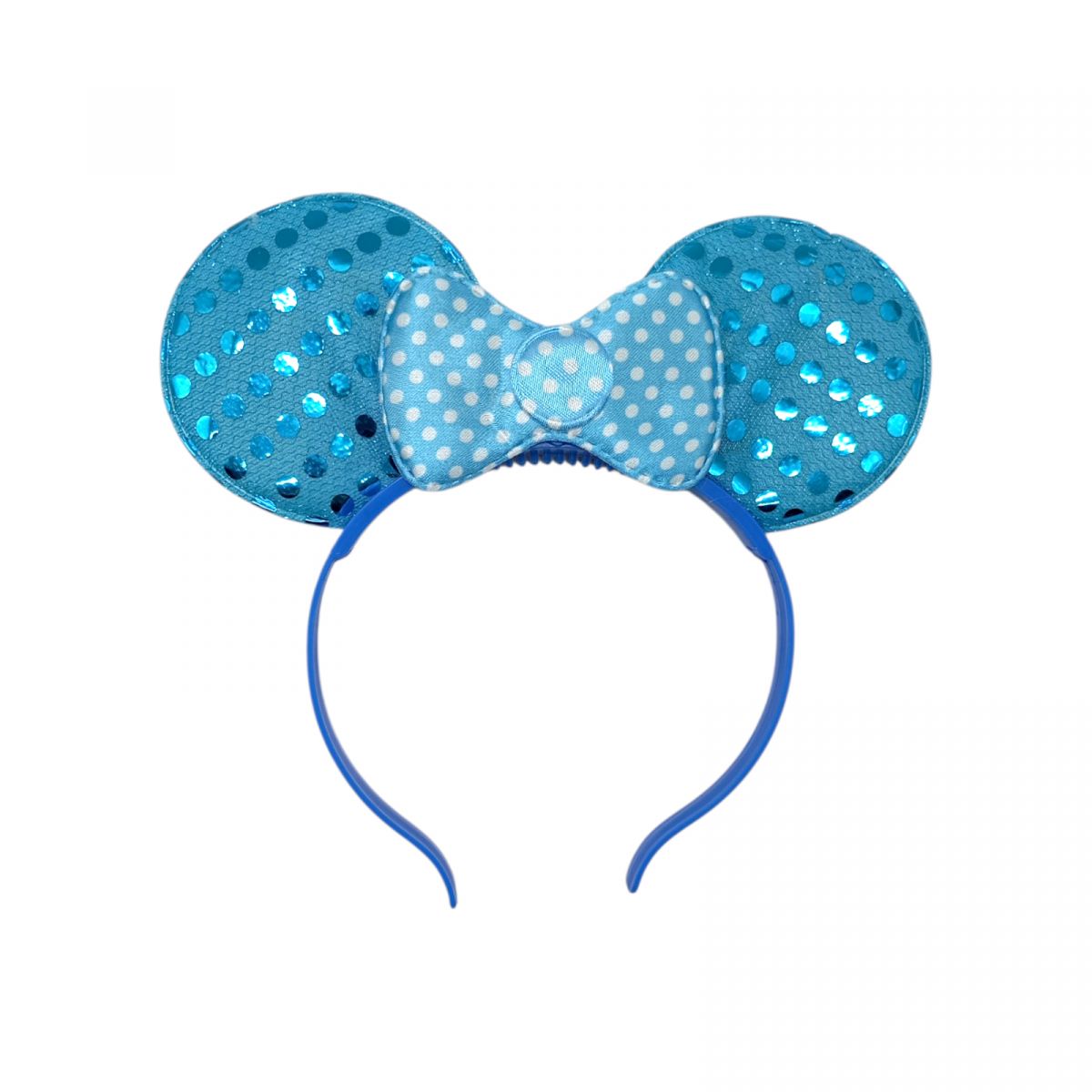 Ушки микки с бантиком светятся (ГОЛУБЫЕ)  фото 1