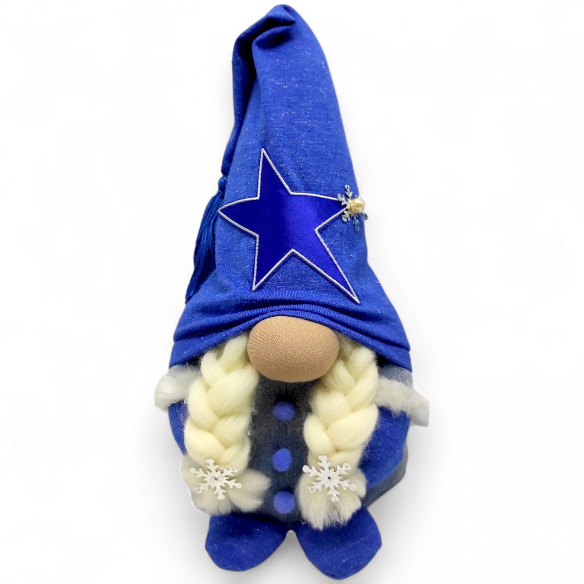 Мягкая игрушка "Скандинавский гном" (Hand Made) высота 28 см, девочка (голубой)  фото 1