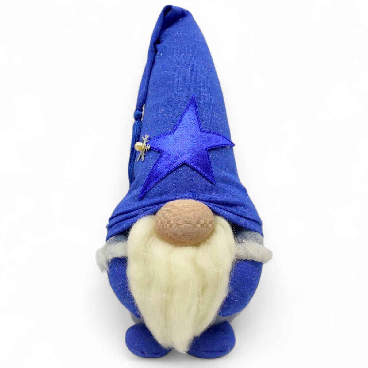 Мягкая игрушка "Скандинавский гном" (Hand Made) высота 28 см, мальчик (голубой)  фото 1