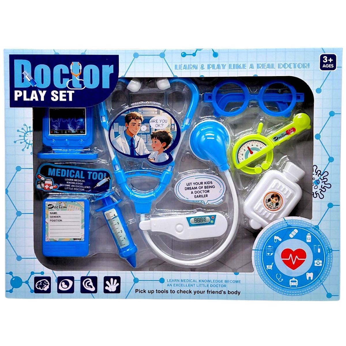 Набір лікаря в коробці (БЛАКИТНИЙ)  фото 1