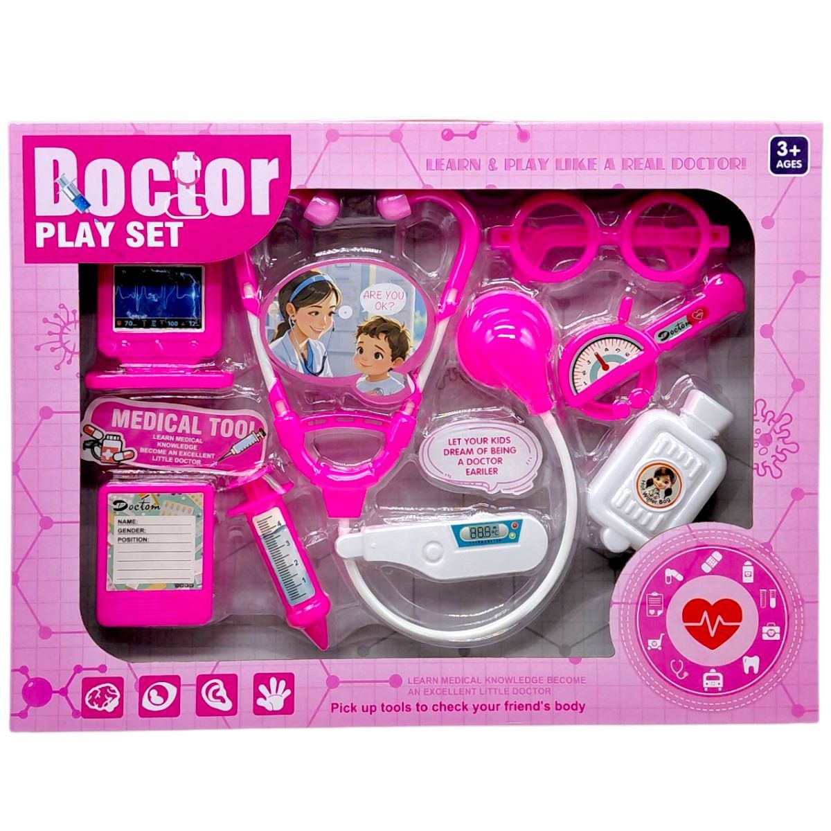 Набір лікаря в коробці (РОЖЕВИЙ)  фото 1