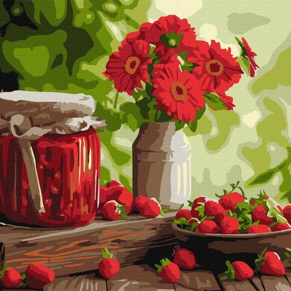 Картина за номерами - "Полуничне варення" ©art_selena_ua, 40х40см  фото 1