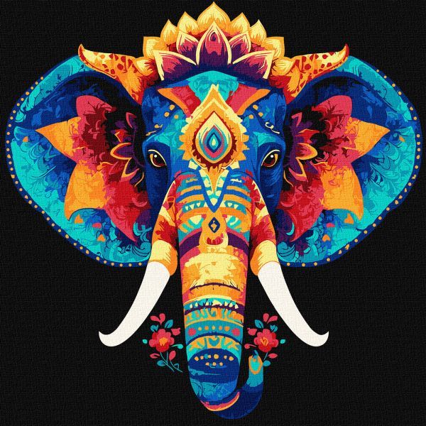 Картина за номерами - "Загадковий слон" ©art_selena_ua, 30х30см  фото 1