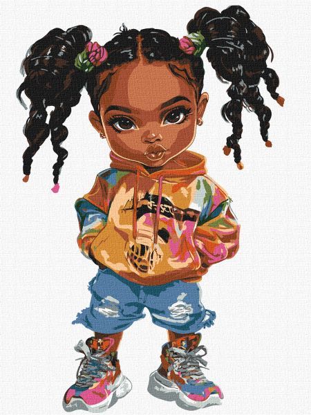 Картина за номерами - "Яскрава модниця" ©art_selena_ua, 30х40см  фото 1