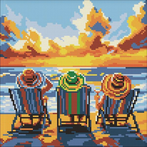 Алмазна мозаїка - "Відпустка з подругами" ©art_selena_ua, 30х30см  фото 1