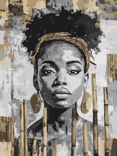 Картина за номерами - "Екзотичний монохром" ©art_selena_ua, 30х40см  фото 1