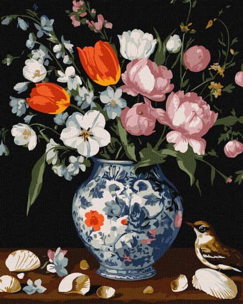 Картина за номерами - "Букет у гарній вазі" ©art_selena_ua, 40х50см  фото 1