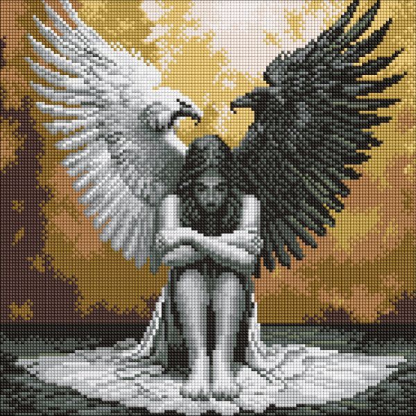 Алмазна мозаїка - "Дві сторони душі" ©art_selena_ua, 40х40см  фото 1