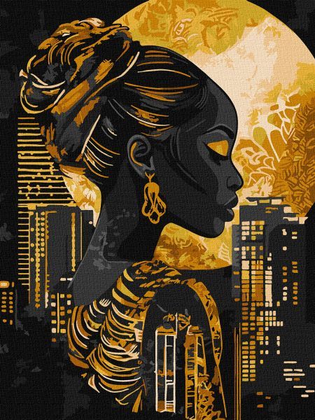 Картина за номерами - "Золото ночі" з фарбами металік extra ©art_selena_ua, 30х40см  фото 1