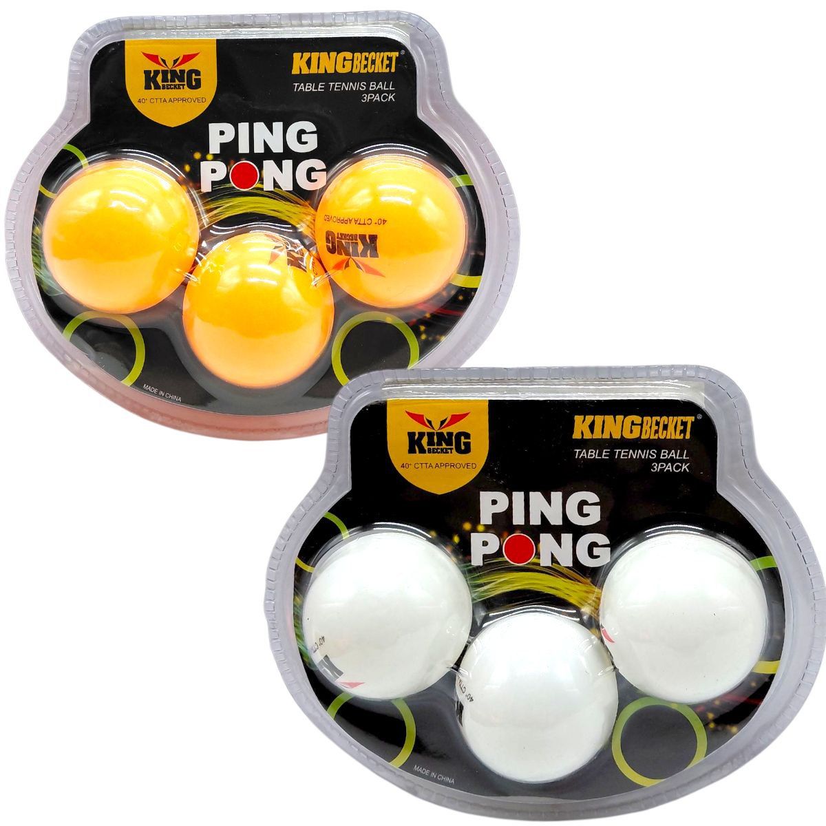 М'ячики тенісні (для пін понгу) 3 шт, мікс  фото 1