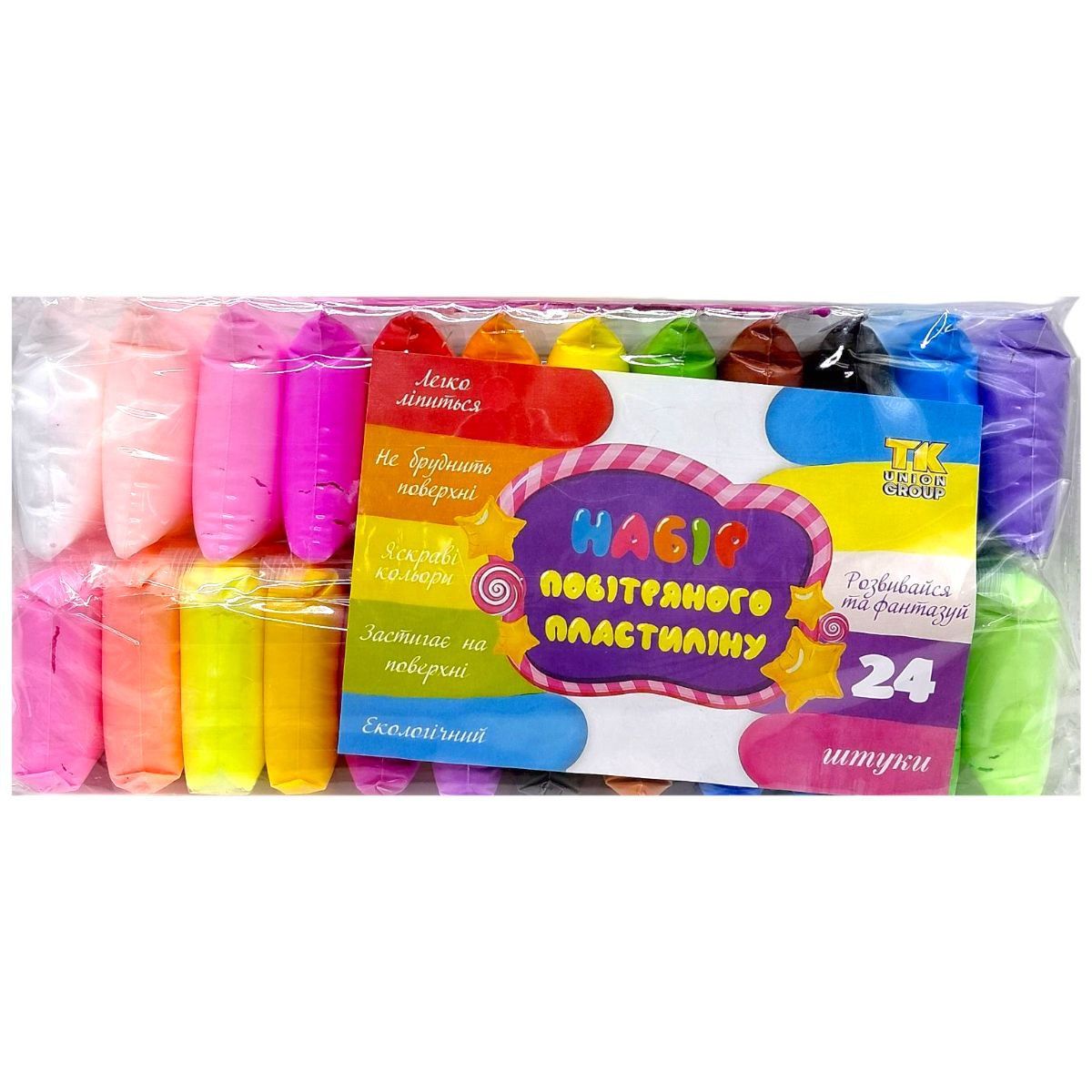 Воздушный пластилин, 24 брикетика в наборе.  фото 1