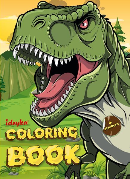 Книжка-розмальовка зі стікерами  "Світ хижих динозаврів"  фото 1