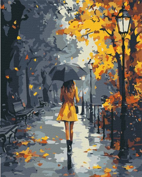 Картина за номерами - Під осінньою зливою 40х50  фото 1