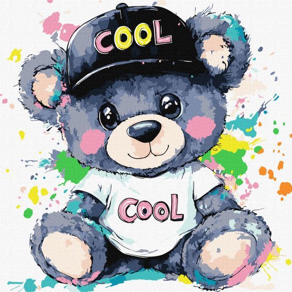 Картина за номерами - Крутий ведмедик 40х40 см.  фото 1