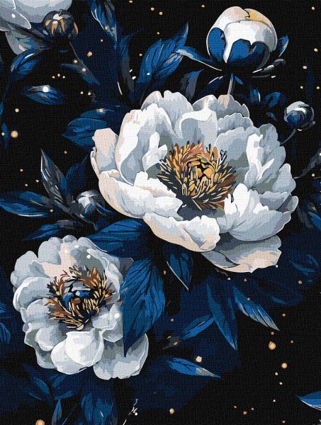 Картина за номерами - Квіткове сузір'я з фарбами металік extra 30х40 см.  фото 1