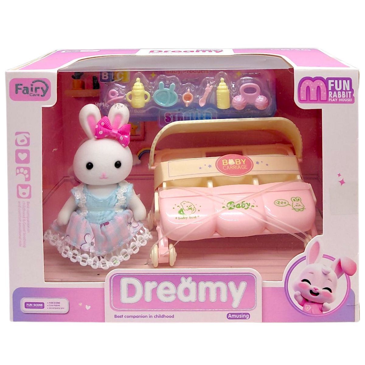 Игровой набор с флоксовой фигуркой "Зайка с детской коляской"  фото 1