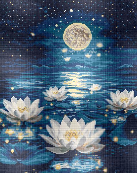 Алмазна мозаїка - "Лотос під сяйвом" ©art_selena_ua, 40х50см  фото 1