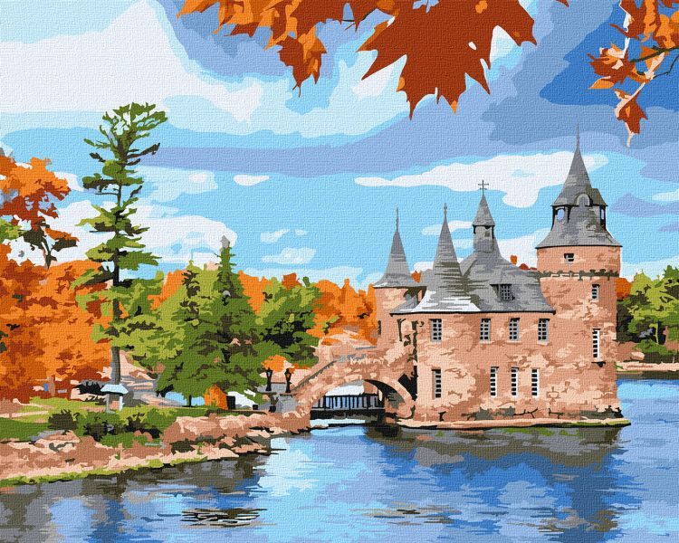 Картина за номерами - "Замок на озері" 40х50см  фото 1