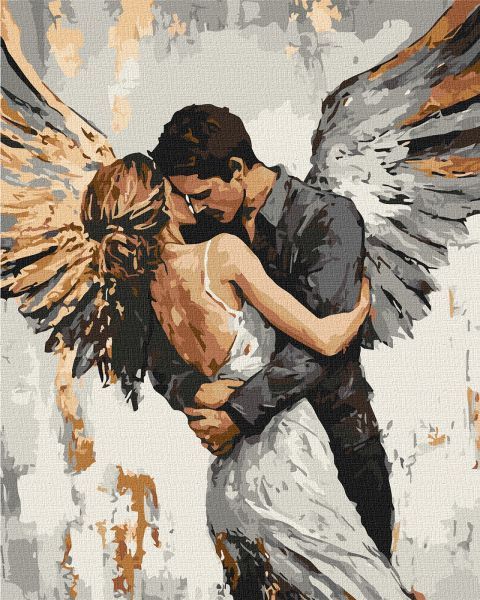 Картина за номерами - Обійми янгола з фарбами металік 40х50 см.  фото 1