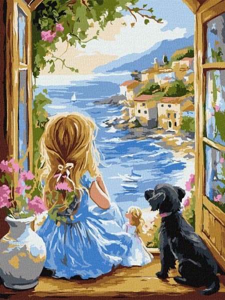 Картина за номерами - Мрійлива дівчинка 30х40 см.  фото 1