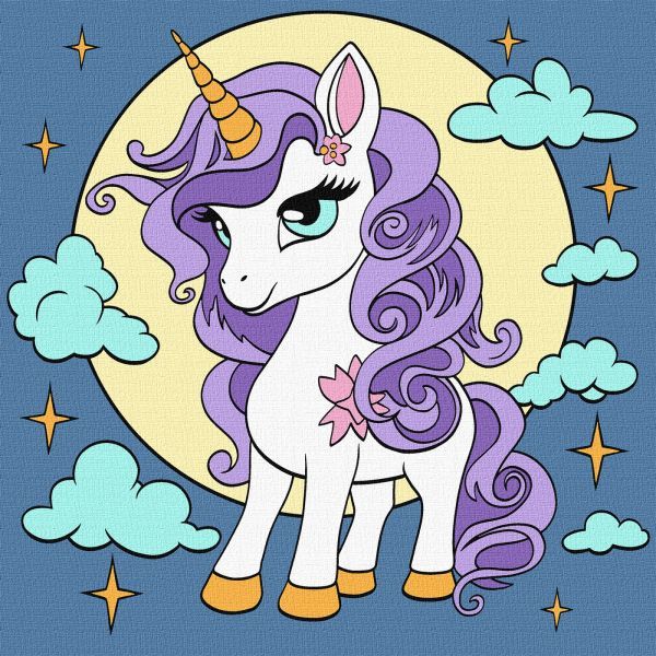 Картина за номерами - "Казкова одноріжка" ©art_selena_ua, 25х25см  фото 1