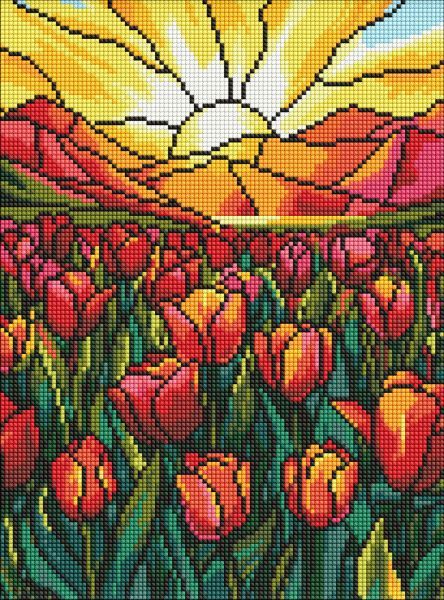 Алмазна мозаїка - "Поле тюльпанів" ©art_selena_ua, 30х40см  фото 1