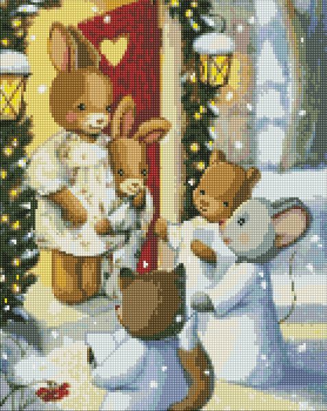 Алмазна мозаїка - "Магія колядок" з голограмними стразами (AB) ©tanya_bonya, 40х50см  фото 1