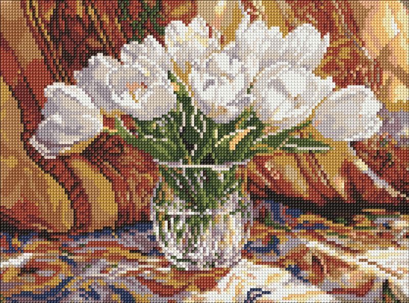 Алмазна мозаїка - "Тюльпановий спокій" ©art_selena_ua, 30х40см  фото 1