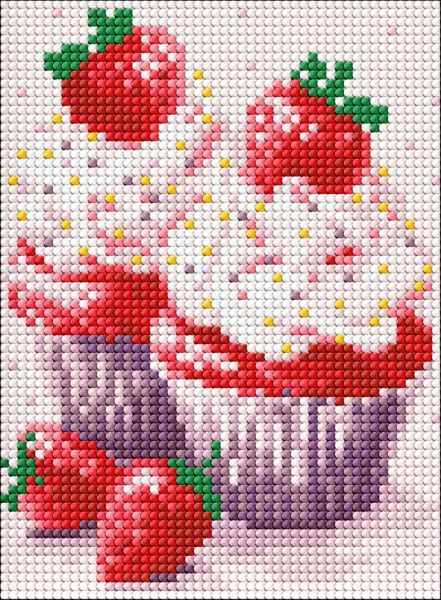 Алмазна мозаїка без підрамника - "Апетитний десерт" ©Mariia Davydova, 15х20см  фото 1