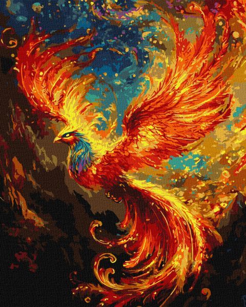 Картина за номерами - "Жар-птиця" з фарбами металік extra ©art_selena_ua, 40х50см  фото 1