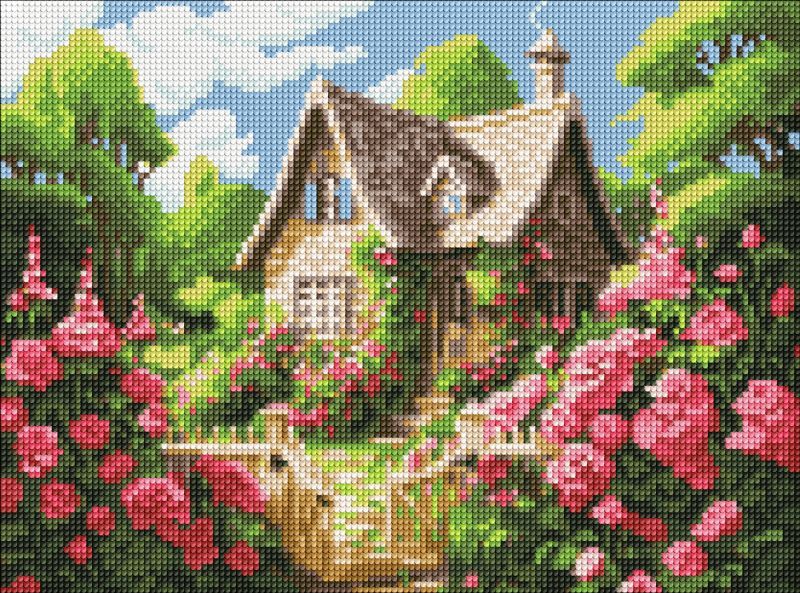 Алмазна мозаїка - "Затишний будиночок" ©art_selena_ua, 30х40см  фото 1