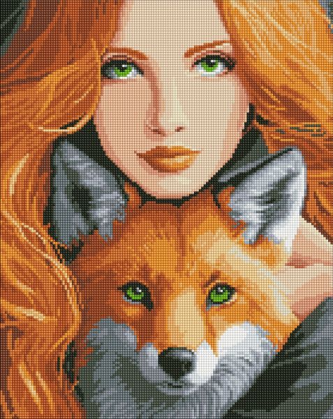 Алмазна мозаїка - "Вогняна лисиця" ©art_selena_ua, 40х50см  фото 1