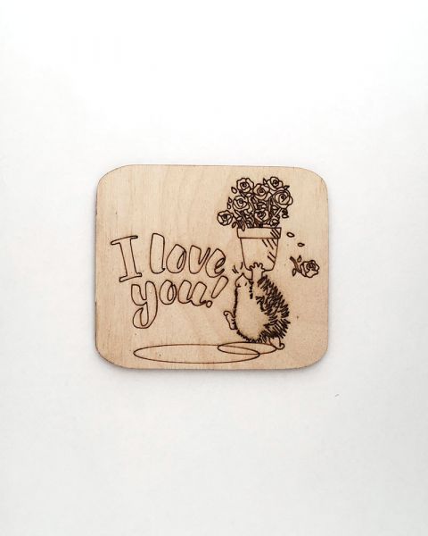 Декоративний елемент "Фігурка з фанери на магніті.  LOVE #15"  фото 1