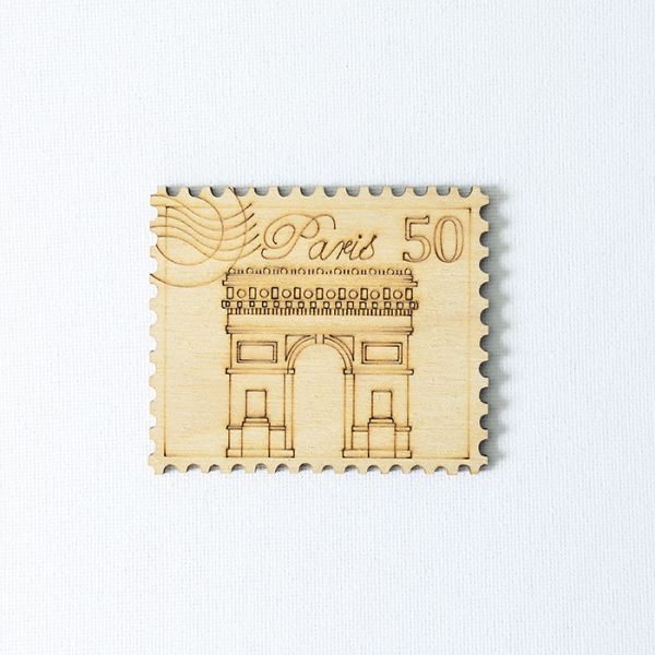 Декоративний елемент "Фігурка з фанери на магніті.  Марка Париж 3"  фото 1