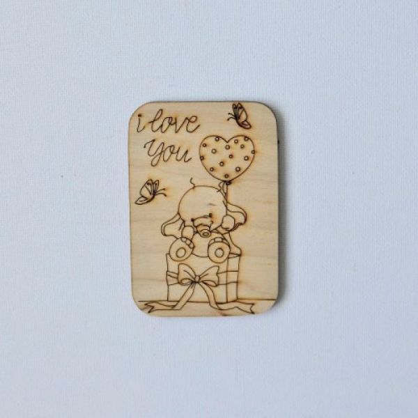 Декоративний елемент "Фігурка з фанери на магніті.  LOVE #20"  фото 1