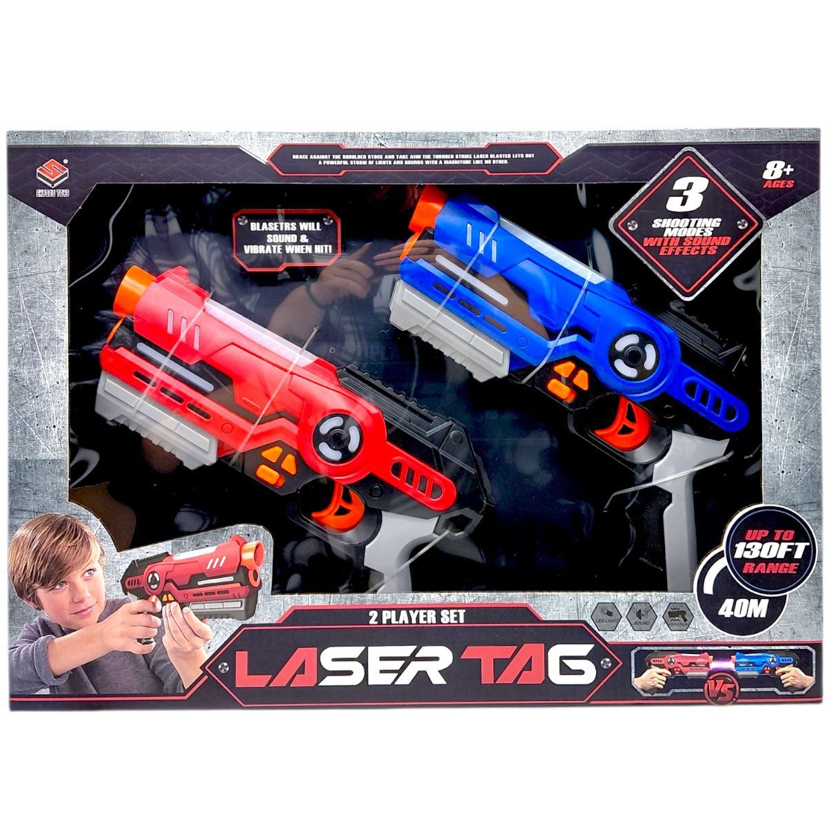 Бластери, бойвий набір 2в1 (ЧЕРВОНИЙ+СИНІЙ)  фото 1