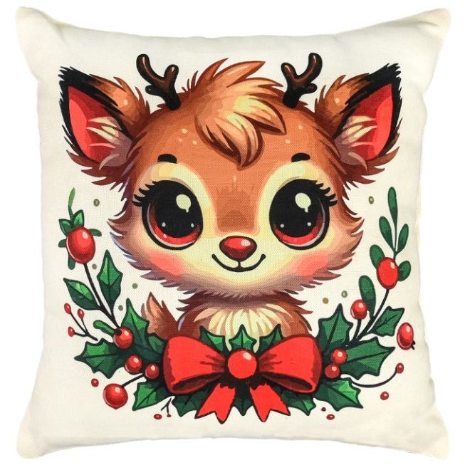 Подушка мікровелюр "Помічник Санти" 35х35 см  фото 1