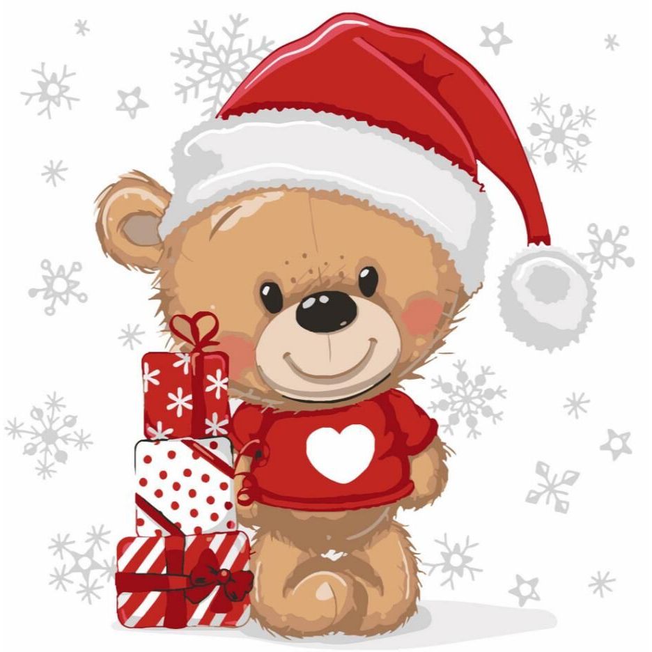 Картина по номерах "Ведмедик із подарунками" 30х30 см  фото 1