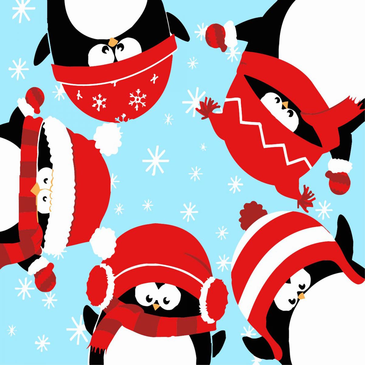 Картина по номерах "Пінгвіни-друзі" 20х20 см  фото 1