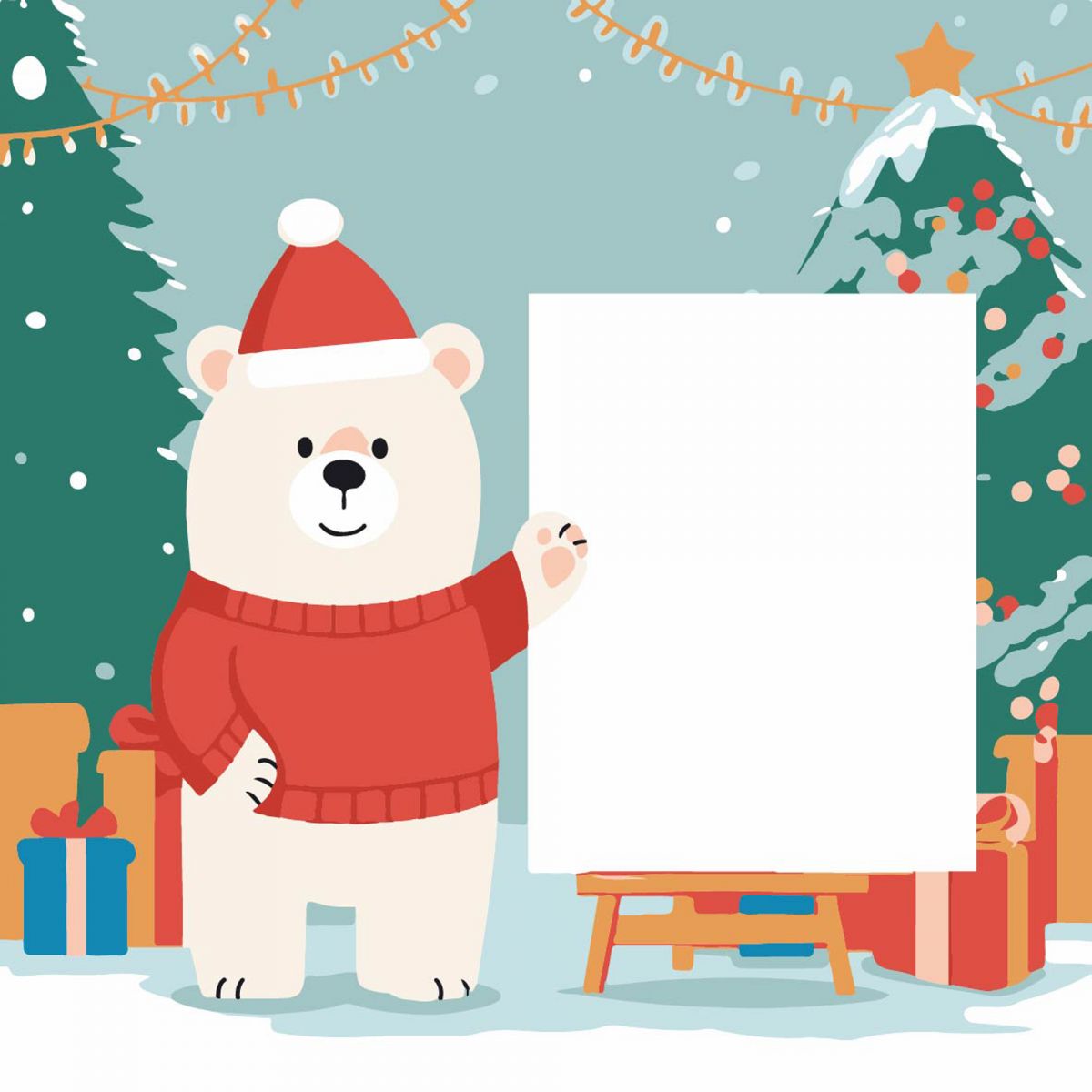 Картина по номерах "Ведмедик з листівкою" 20х20 см  фото 1