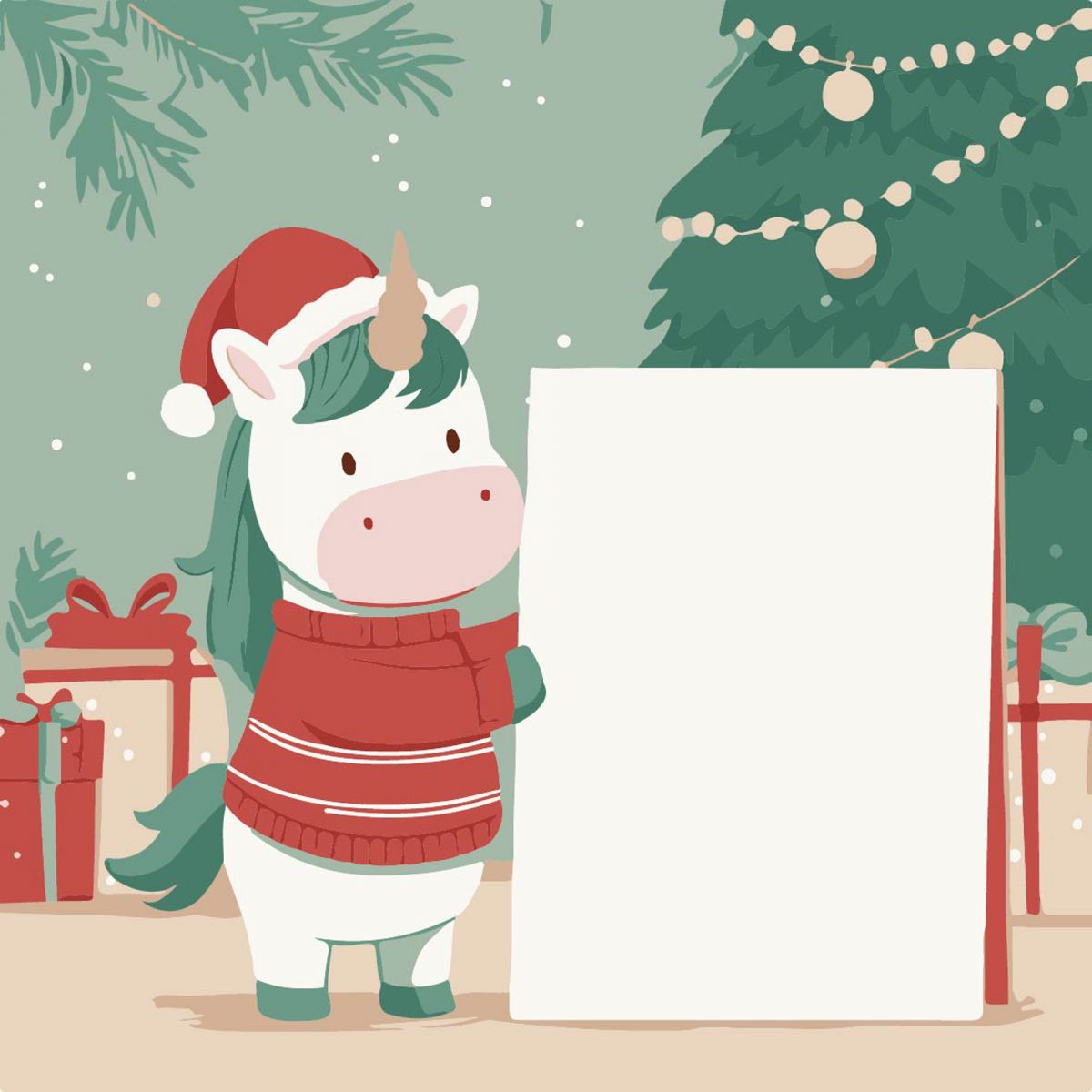 Картина по номерах "Єдиноріг з листівкою" 20х20 см  фото 1