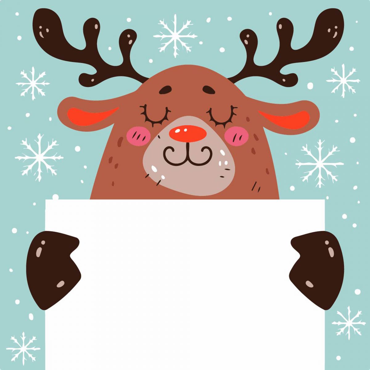 Картина по номерах "Олень з листівкою" 20х20 см  фото 1